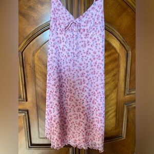 Pink flowered dress size small with tags